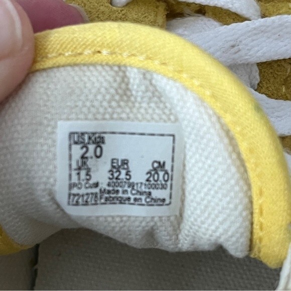 Kids Mustard Yellow White Vans size 2 - Picture 5 of 9